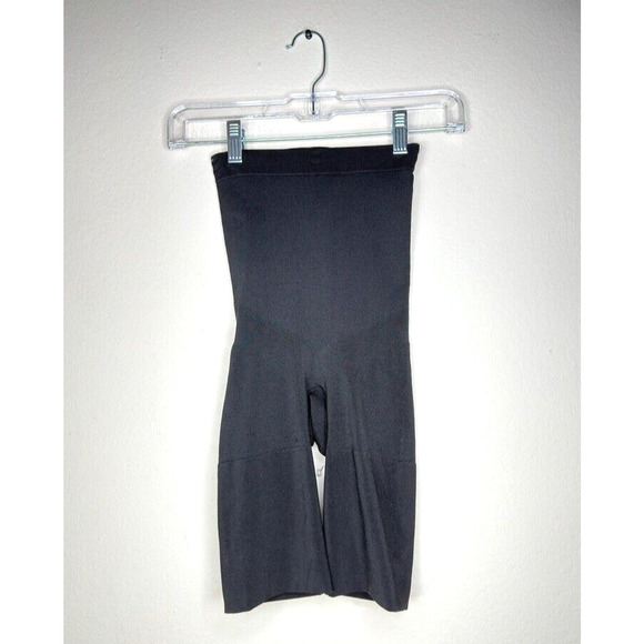 Spanx HIGHER POWER SHORT Small Black High Rise Waist High Thigh Shaper Shorts - Picture 1 of 4